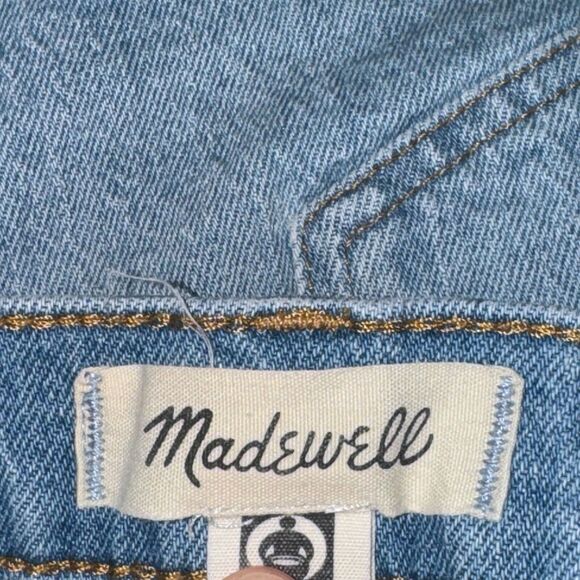 Madewell The Perfect Jean Short Women's Sz 33 Fiore Wash Blue Raw Hem Distressed - Picture 5 of 7